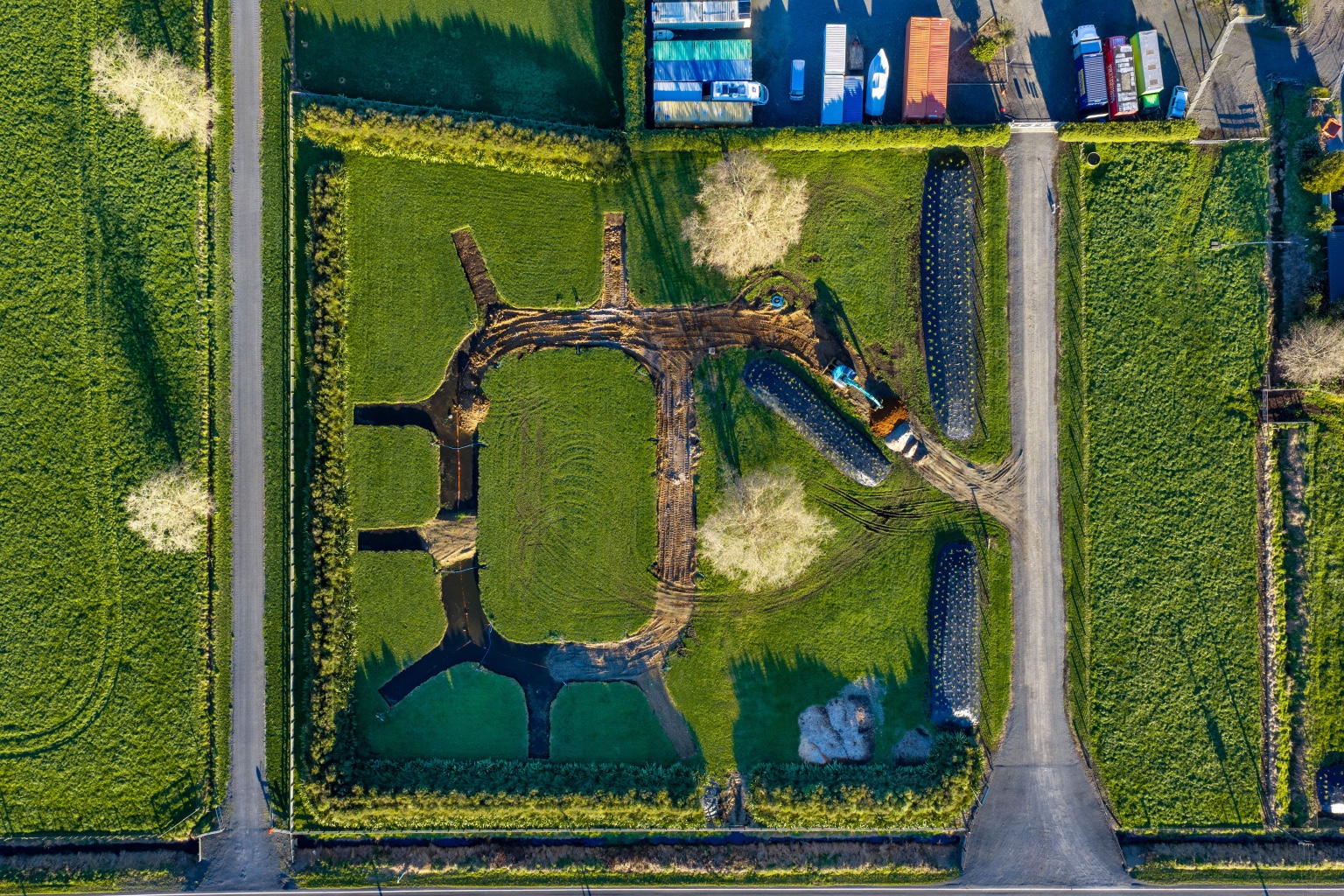 Aerial view of Waypoint's loop road next to Stronghold